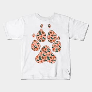 Cottage Core Paw Print Kids T-Shirt